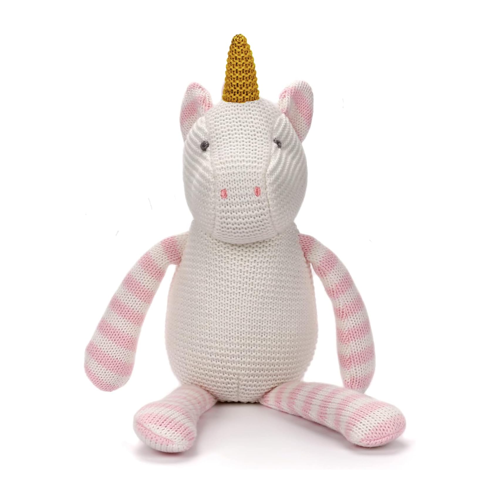 FluffyFun pink unicorn plush front view for newborn cuddling