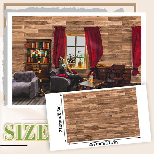 Flutesan textured wooden dollhouse flooring adds rustic realism