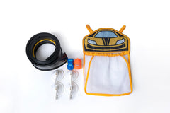FLXTRACK Strong Suction Cups securing bath track for mess-free tub play