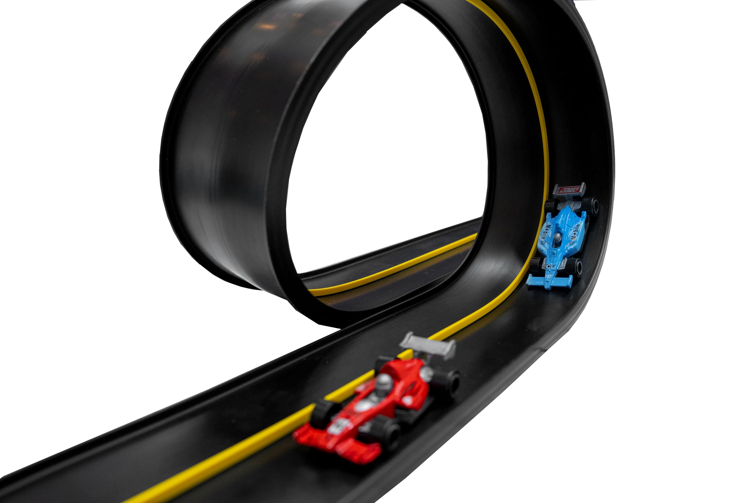 FLXTRACK two small racecars included for immediate racing fun.