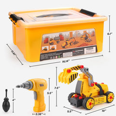 FLY2SKY bulldozer take apart model promotes problem solving during build sessions