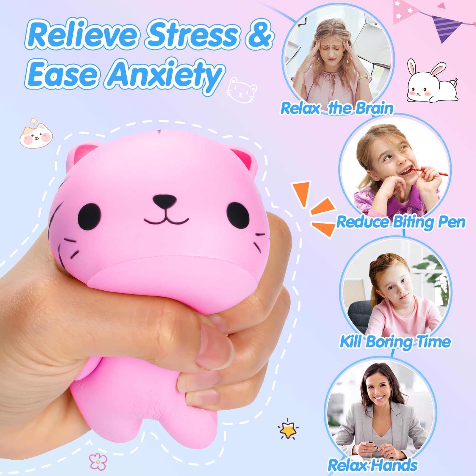 FLY2SKY cat squishy sweet cat stress relief for desks