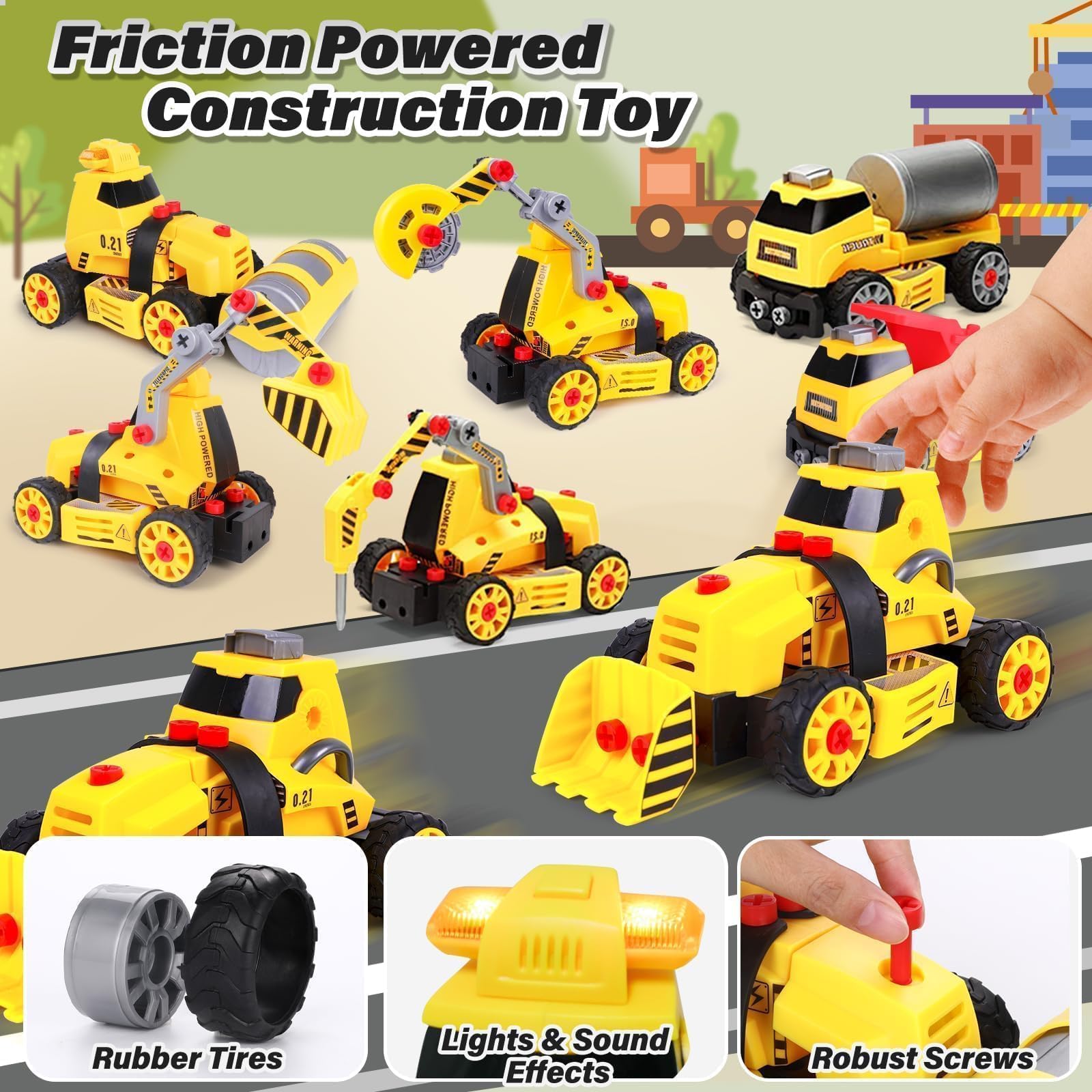 FLY2SKY excavator build highlighting STEM-inspired construction