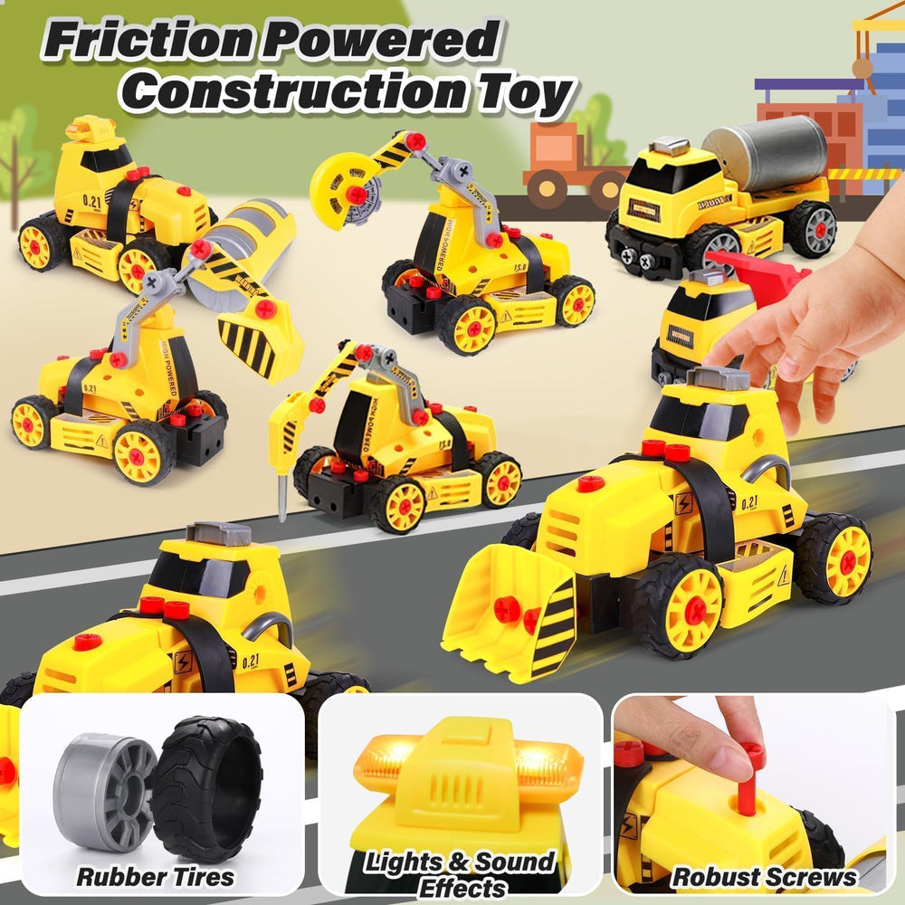 FLY2SKY excavator build highlighting STEM-inspired construction