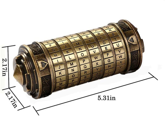Flyaligogo Cryptex cipher cylinders closeup showing 6 letter combinations for customizable puzzles.