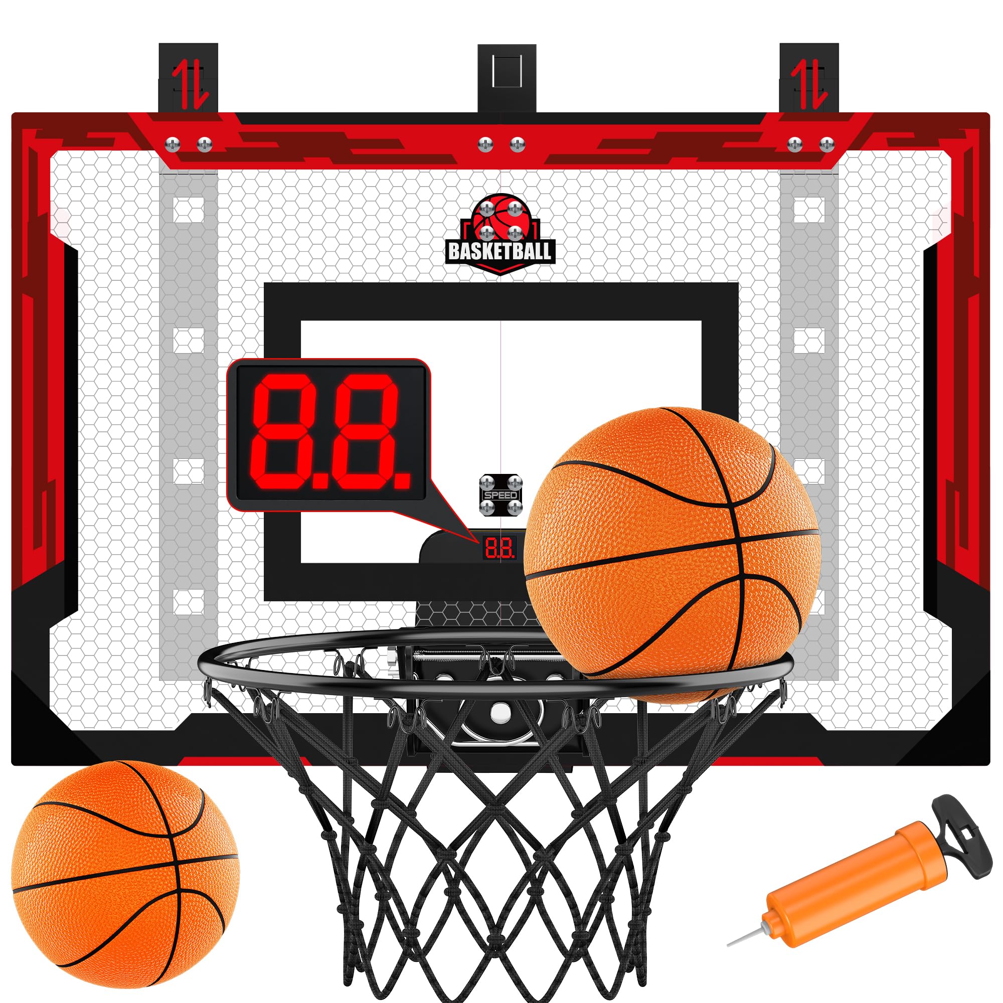 FlyBakiz basketball hoop board offers a roomy shooting area for family play.