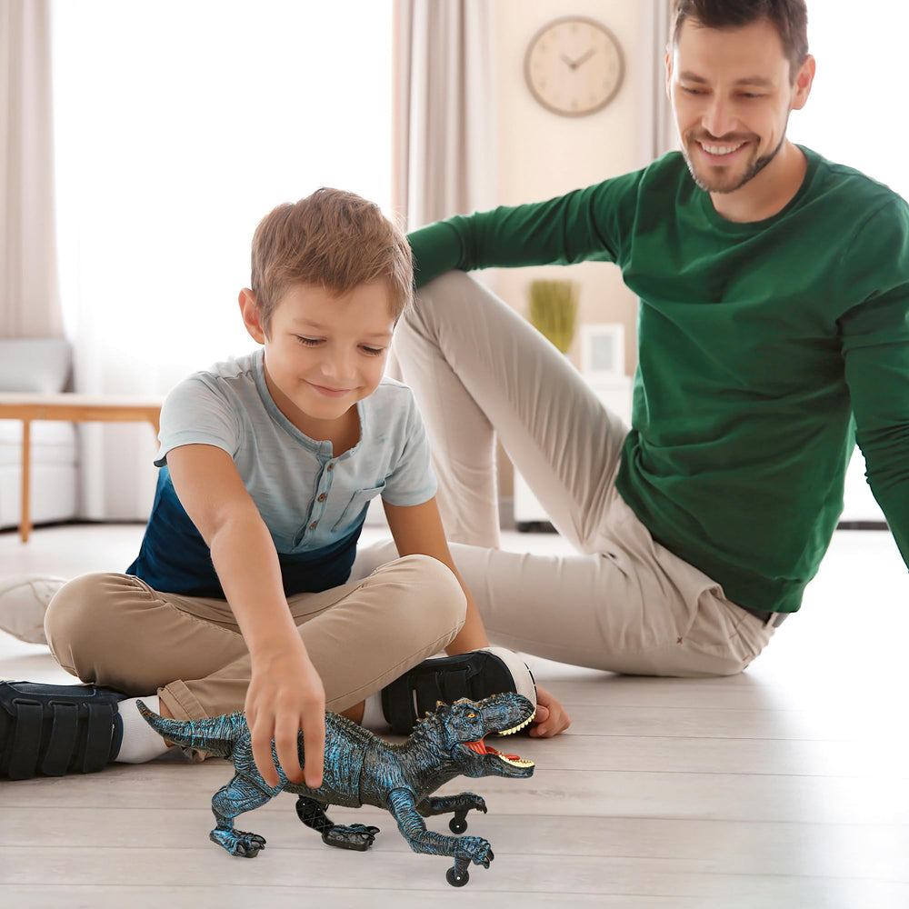 flybakiz blue dinosaur rechargeable with USB charger supports longer play