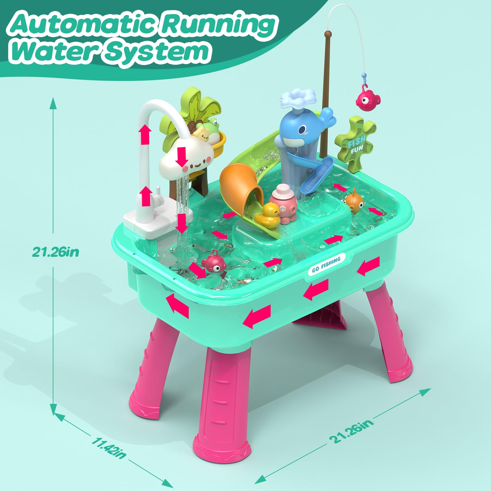 FlyBakiz detachable legs offer two water-table modes for variety