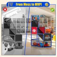 flybakiz kids shooting hoop outdoors or indoors for versatile play