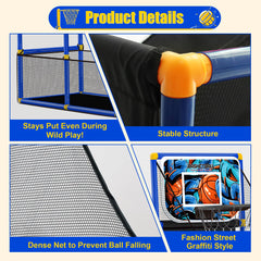 flybakiz portable lightweight hoop for easy indoor or backyard setup