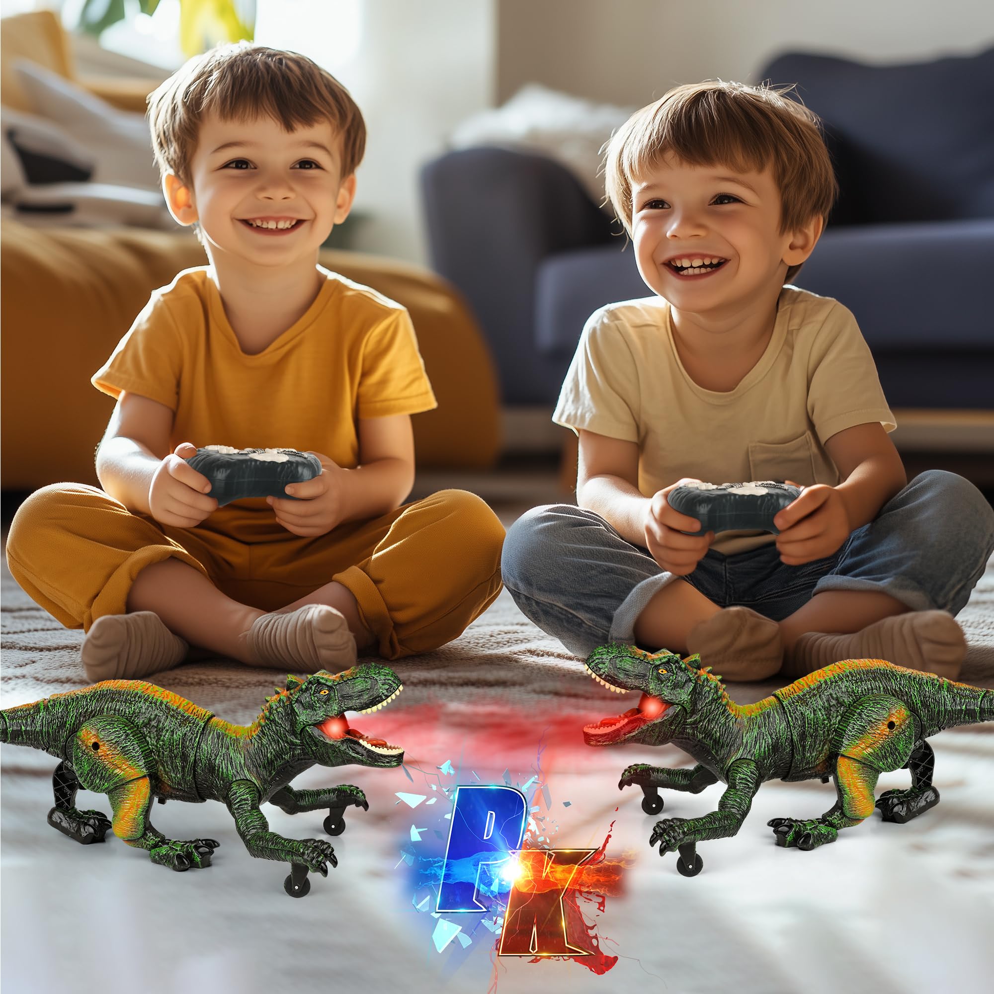 FlyBakiz green dino wags tail during action, boosting engagement and dramatic play