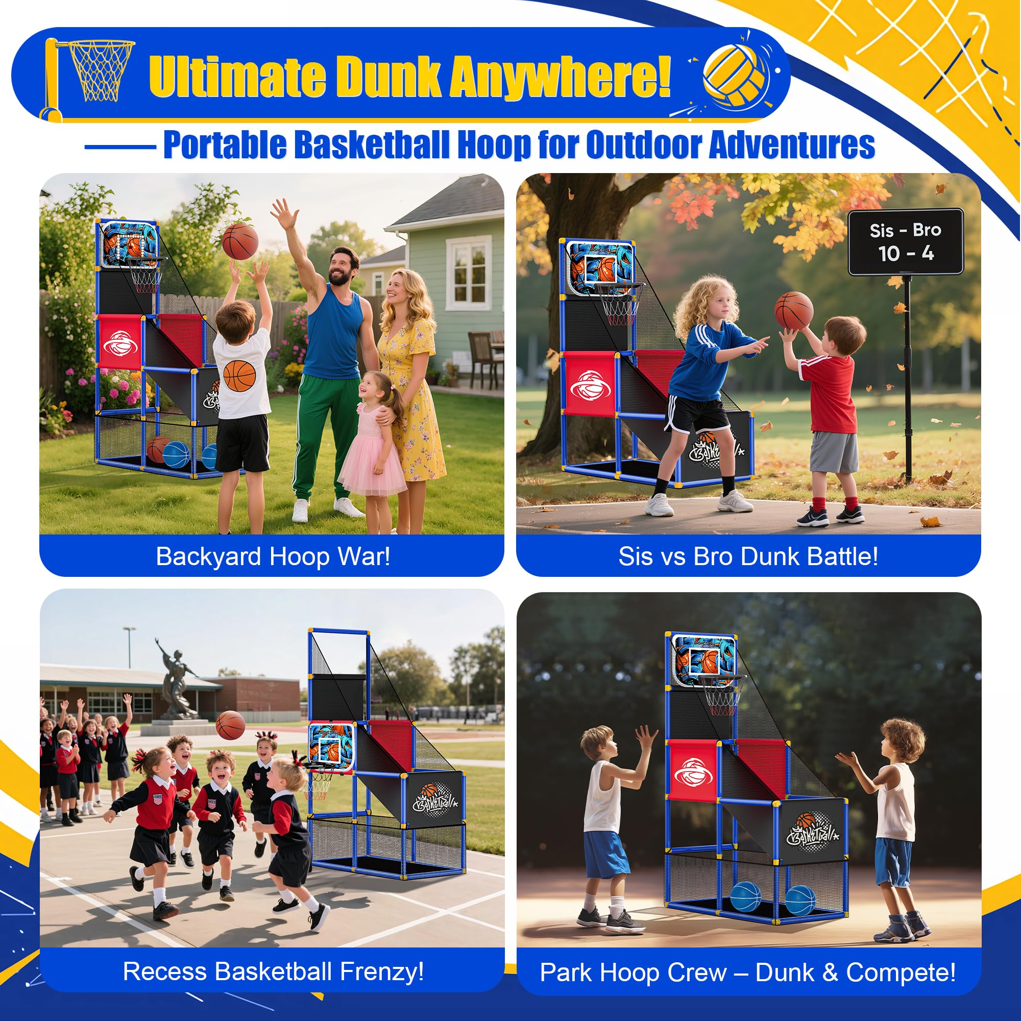 flybakiz top-mount backboard grows with kid for taller shots