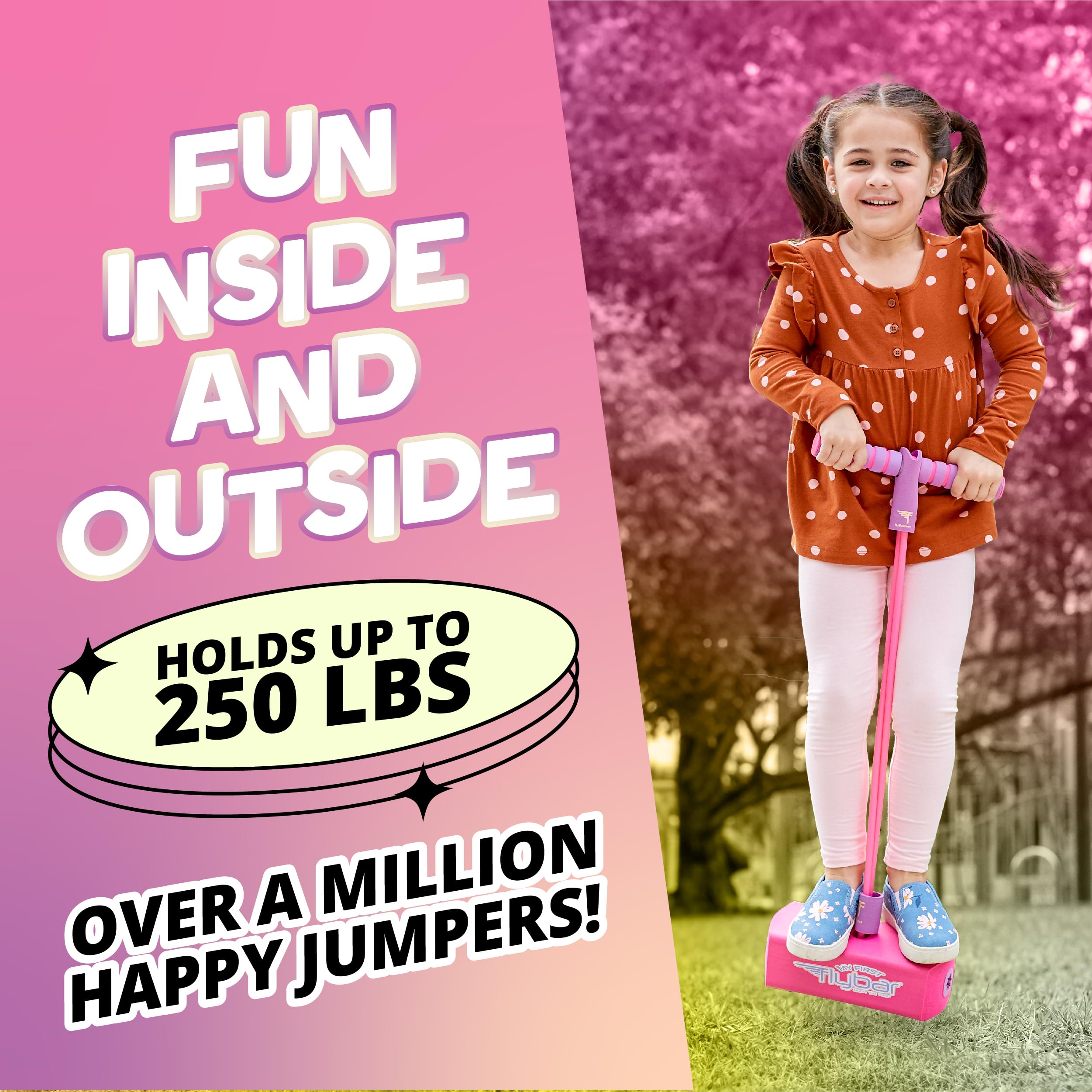 Flybar My First Foam Pogo Jumper durable construction supports repeated jumps and long-lasting play.