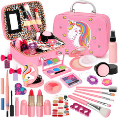 Flybay kids makeup kit case open with colorful contents for imaginative dress-up play
