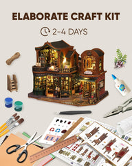 Flybean Magic Book Shop interior diorama close-up for realistic scene crafting.