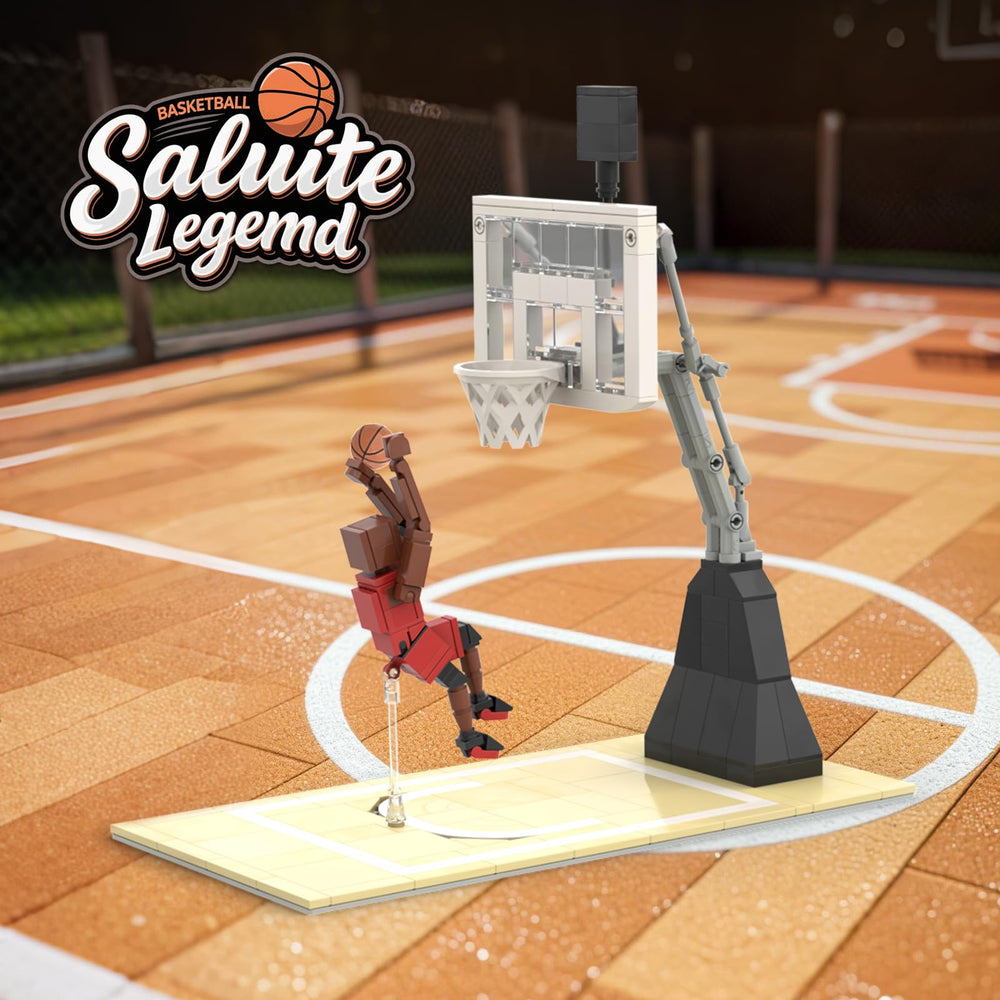 Flycites building accessories for basketball set enable varied display layouts.