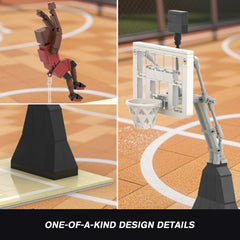 Flycites sports star figures and court baseplates combine for immersive play setups.