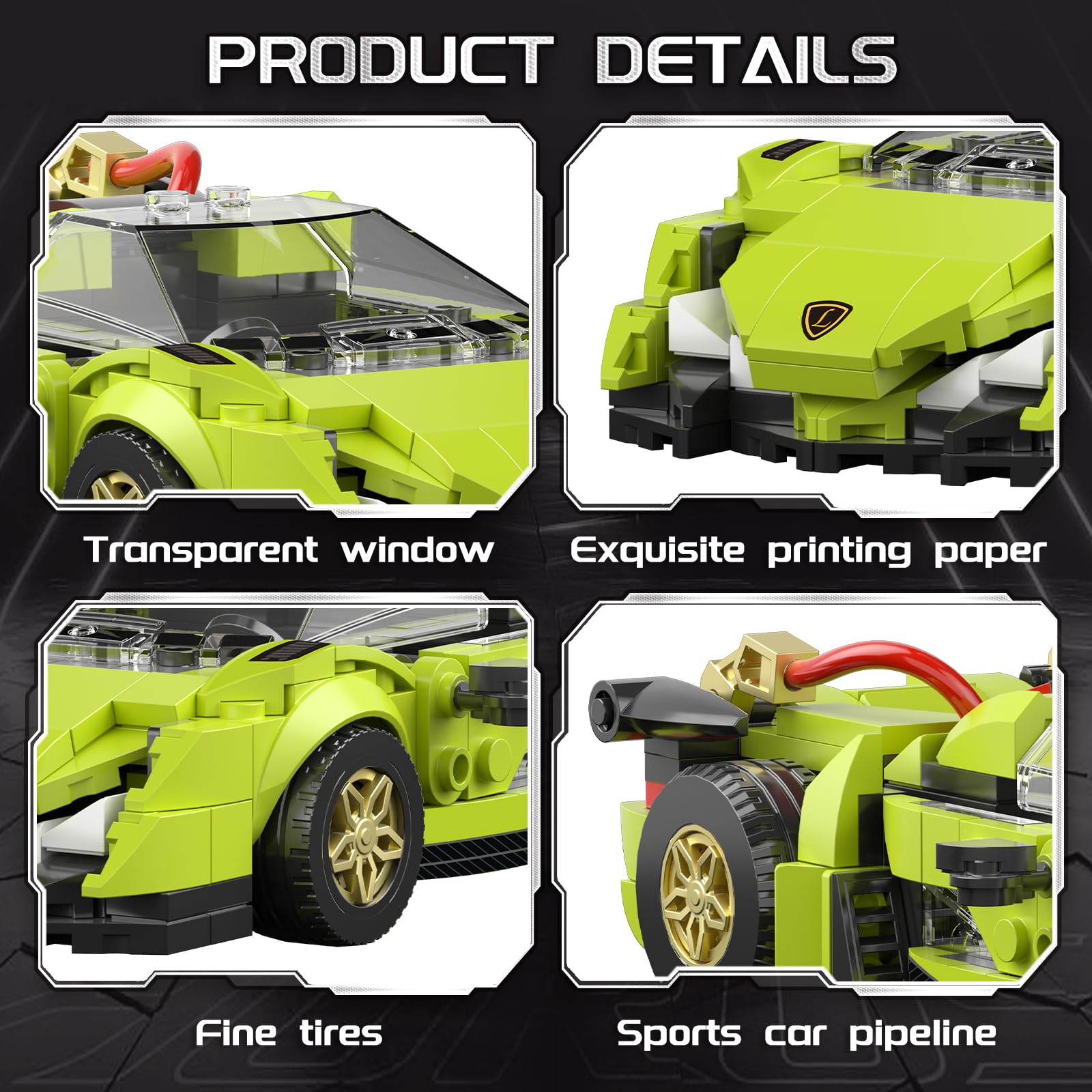 flycites Technic Race Cars Building Blocks Set finished-model ready for display and pride