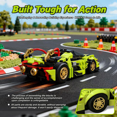 flycites Technic Race Cars Building Blocks Set side view highlights detailed construction and learning