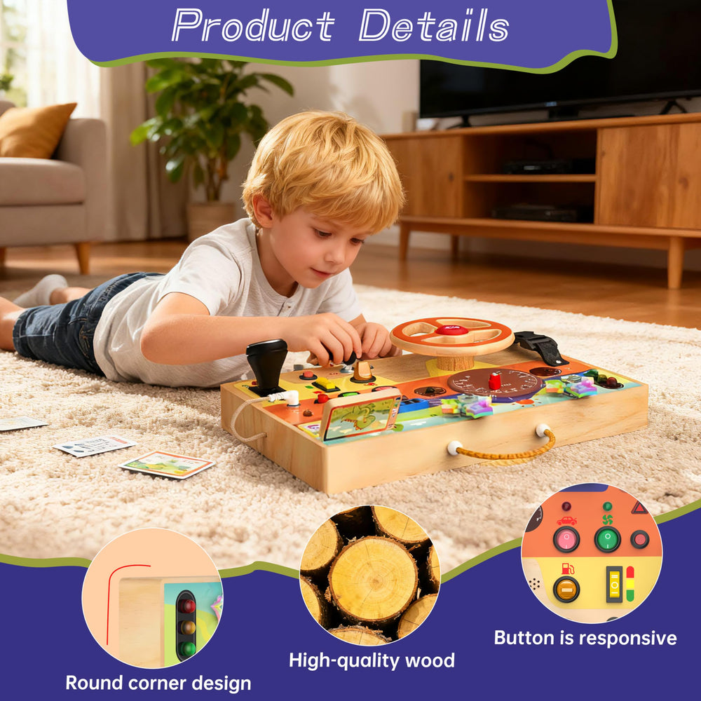 Flycoost Busy Board traffic lights aid color recognition and sequencing tasks