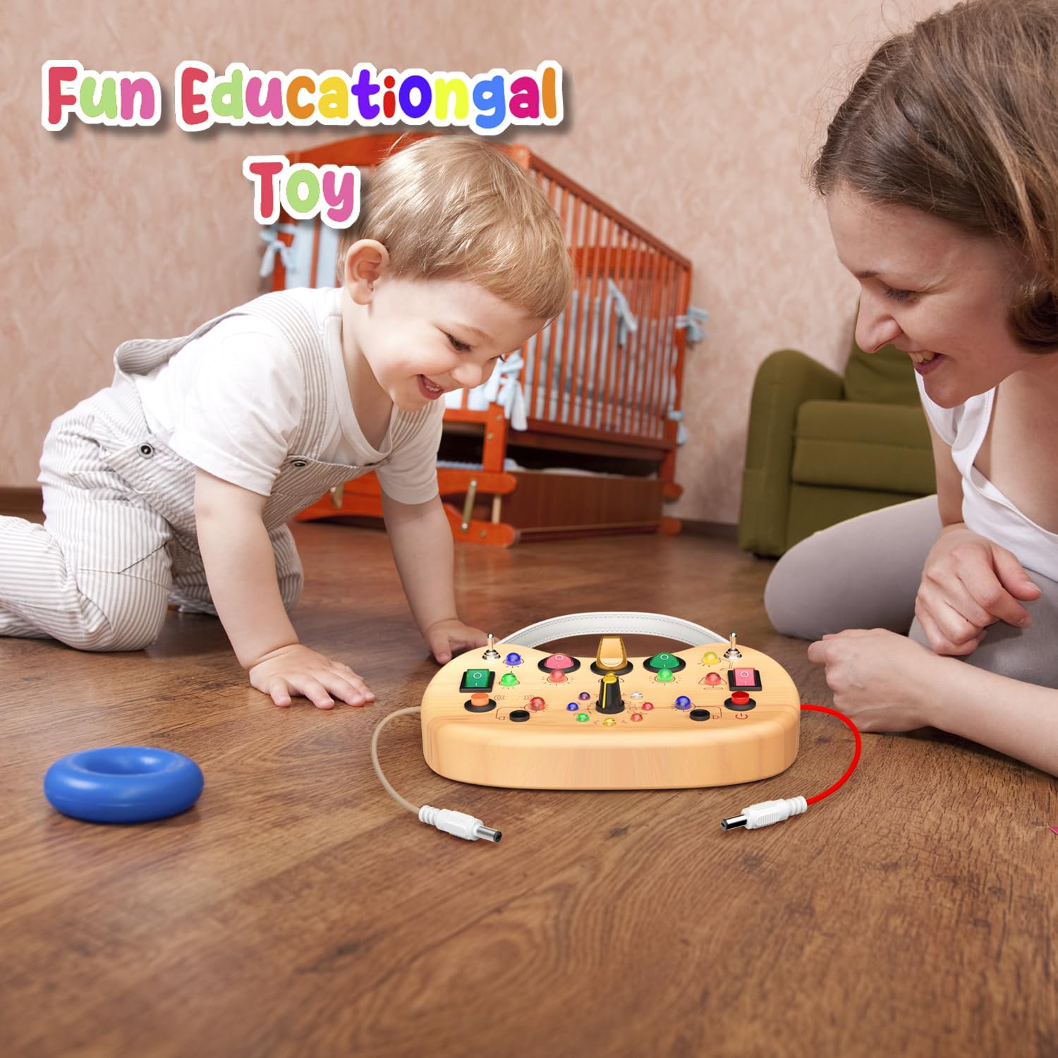flycoost toddler wooden switch board encourages independent play through interactive exploration