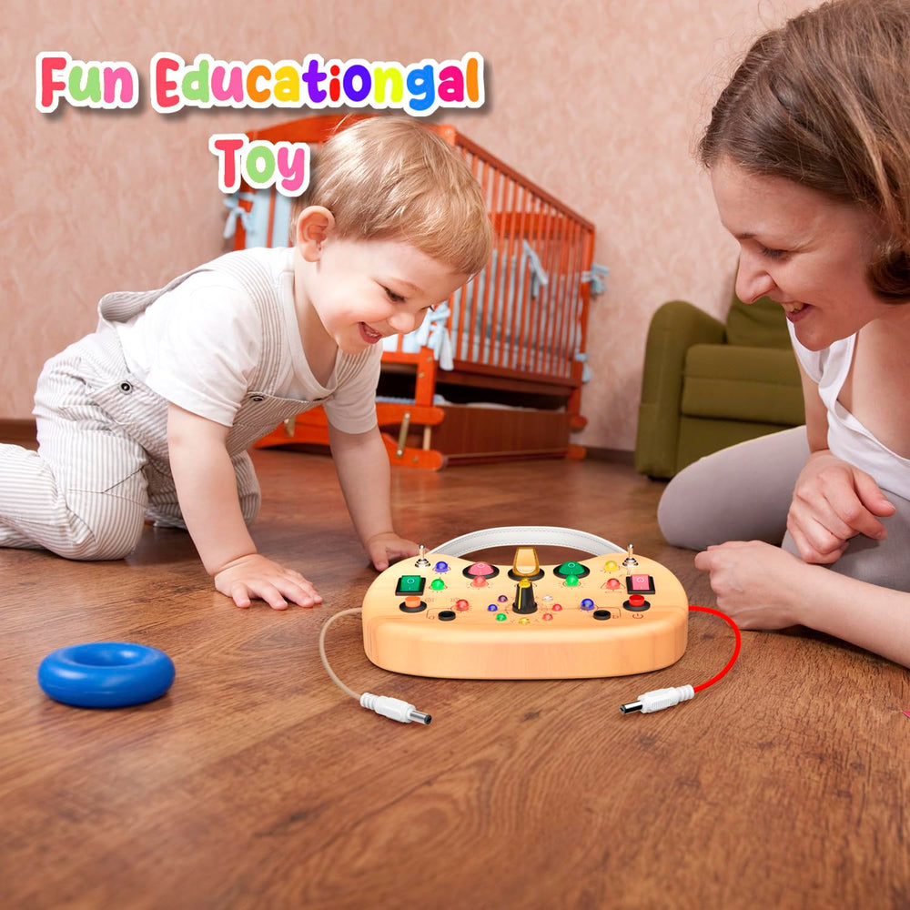 flycoost toddler wooden switch board encourages independent play through interactive exploration