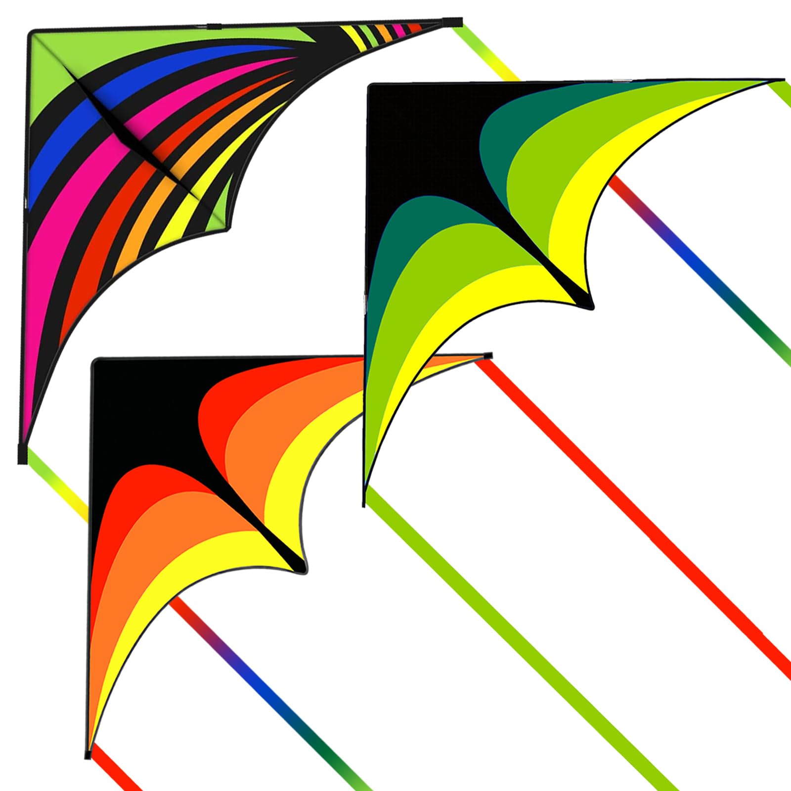 Flying Hoofer delta kite 55x27 inches for easy beach flights and family fun.