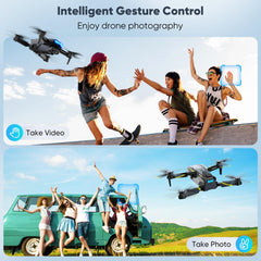 Flymevac Drone with Gesture Control detects V to snap photos