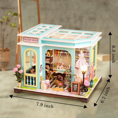 FLYNOVA Assembled dollhouse display fits on shelves or desks