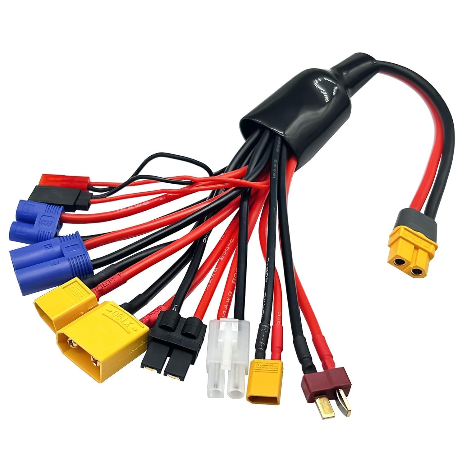 Fly RC dual-pack charger cables ideal for RC aircraft, quadcopters, and cars.