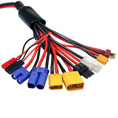 Fly RC XT60H multi-output cable with TRX, Tamiya, JST, EC3 and EC5 connectors.