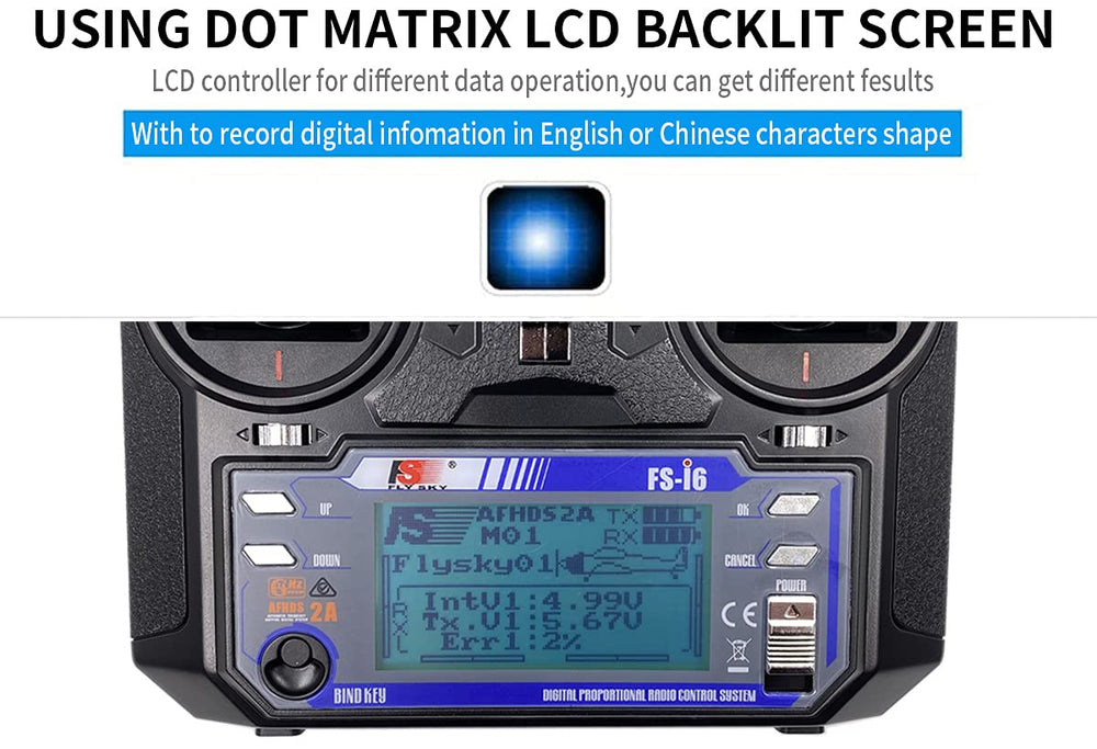 Flysky FS-i6 package includes transmitter and FS-iA6 receiver