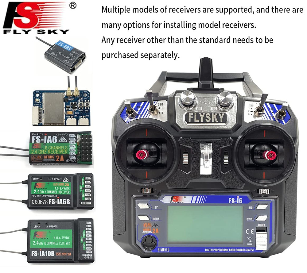 Flysky FS-i6 range up to 500 m for versatile flight control