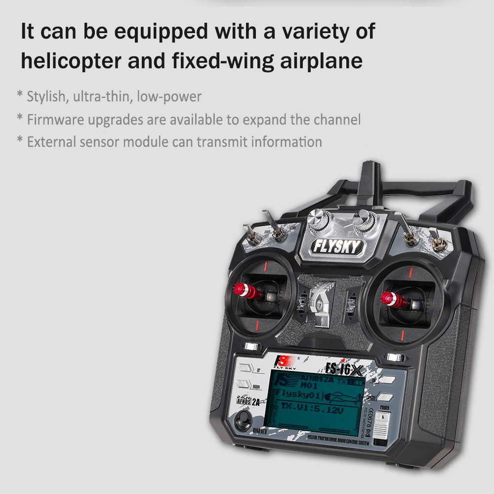 Flysky FS-i6X with FS-iA6B receiver demonstrates secure, paired communication.