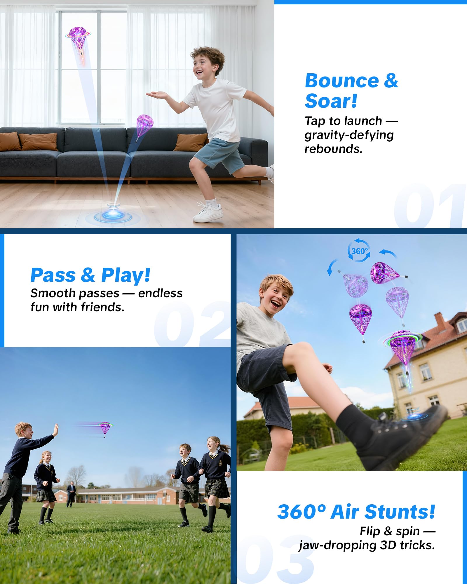 Flystars 3D Flips Action showcases aerial freestyle tricks.