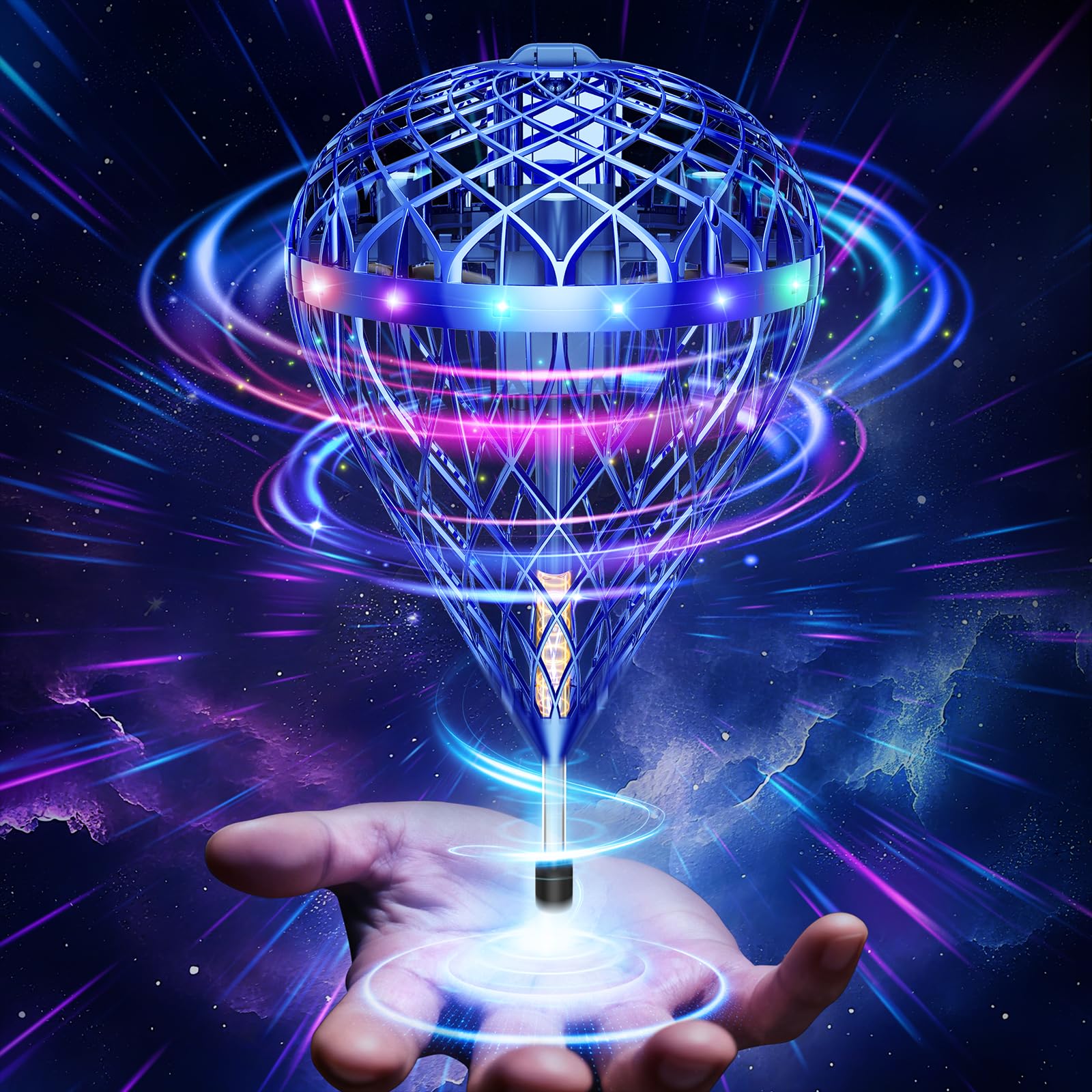 Flystars Cosmic Globe flying orb in action for kids' aerial play