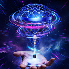 Flystars Flying Orb Ball glows blue mid-flight for indoor play
