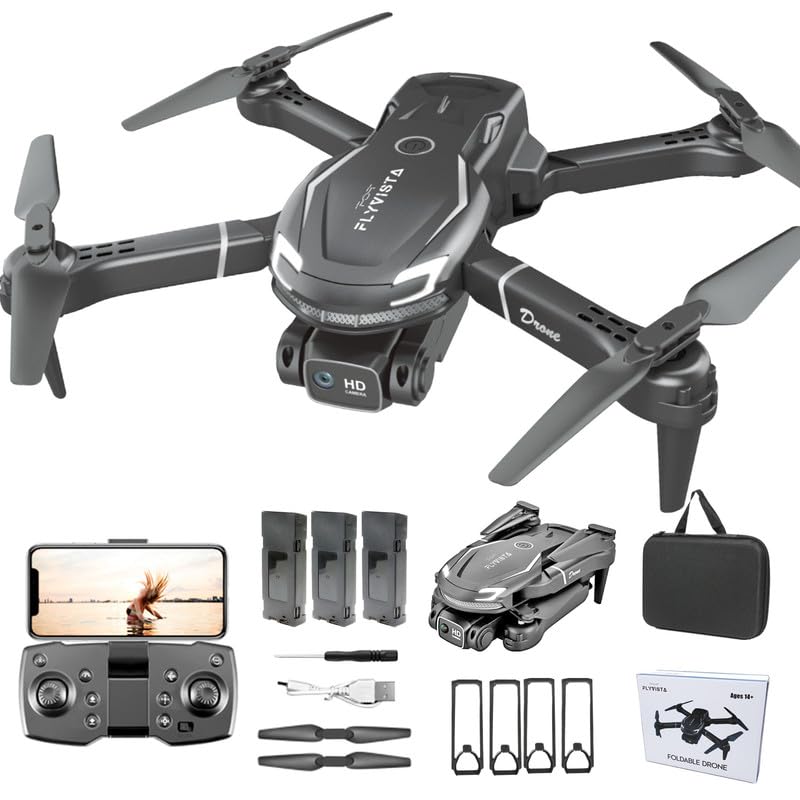 FlyVISTA Cool Mini Drone with 1080p camera capturing wide views in flight for easy sharing