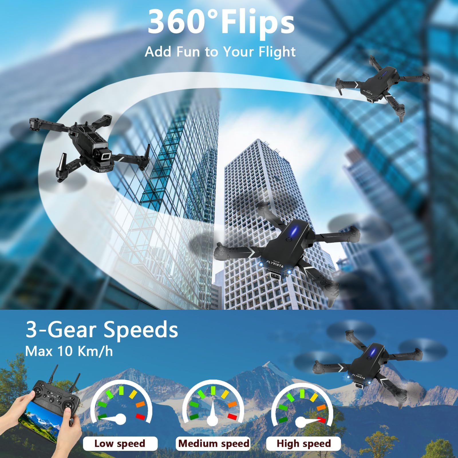 FlyVista headless mode helps new pilots control direction intuitively.