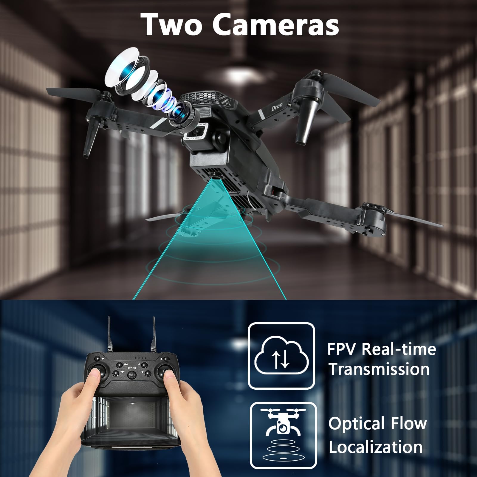 FlyVista drone offers one-click takeoff and landing for easy starts.