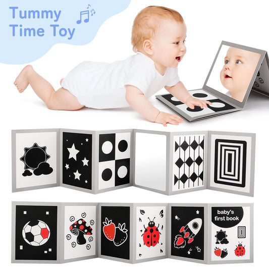 Flyxingxia baby-safe mirror inside book aids self-recognition.
