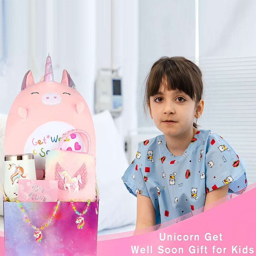 FNETDY get well gift for kids highlights unicorn magic during recovery moments.