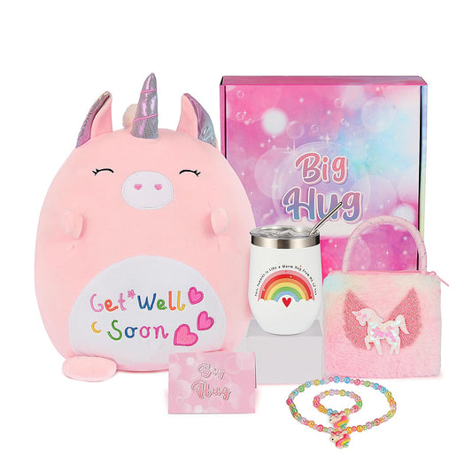 FNETDY unicorn plush pillow 12in provides soft comfort for cozy recovery moments.