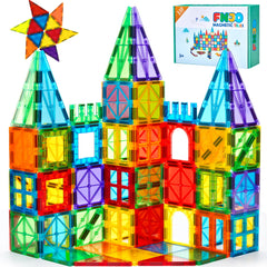 FNJO magnetic tiles 110pcs enable creative building play for kids