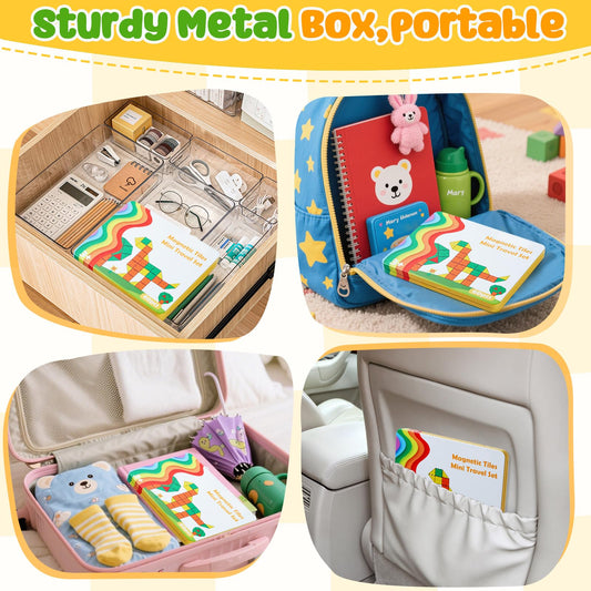 FNJO magnetic tiles colorful pieces for collaborative, multiplayer learning and sharing.