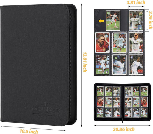 Foalgo 9-pocket binder side-loading pockets securely hold cards during transport.