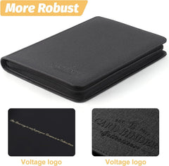 Foalgo binder with zip closure prevents spills and keeps cards safe.