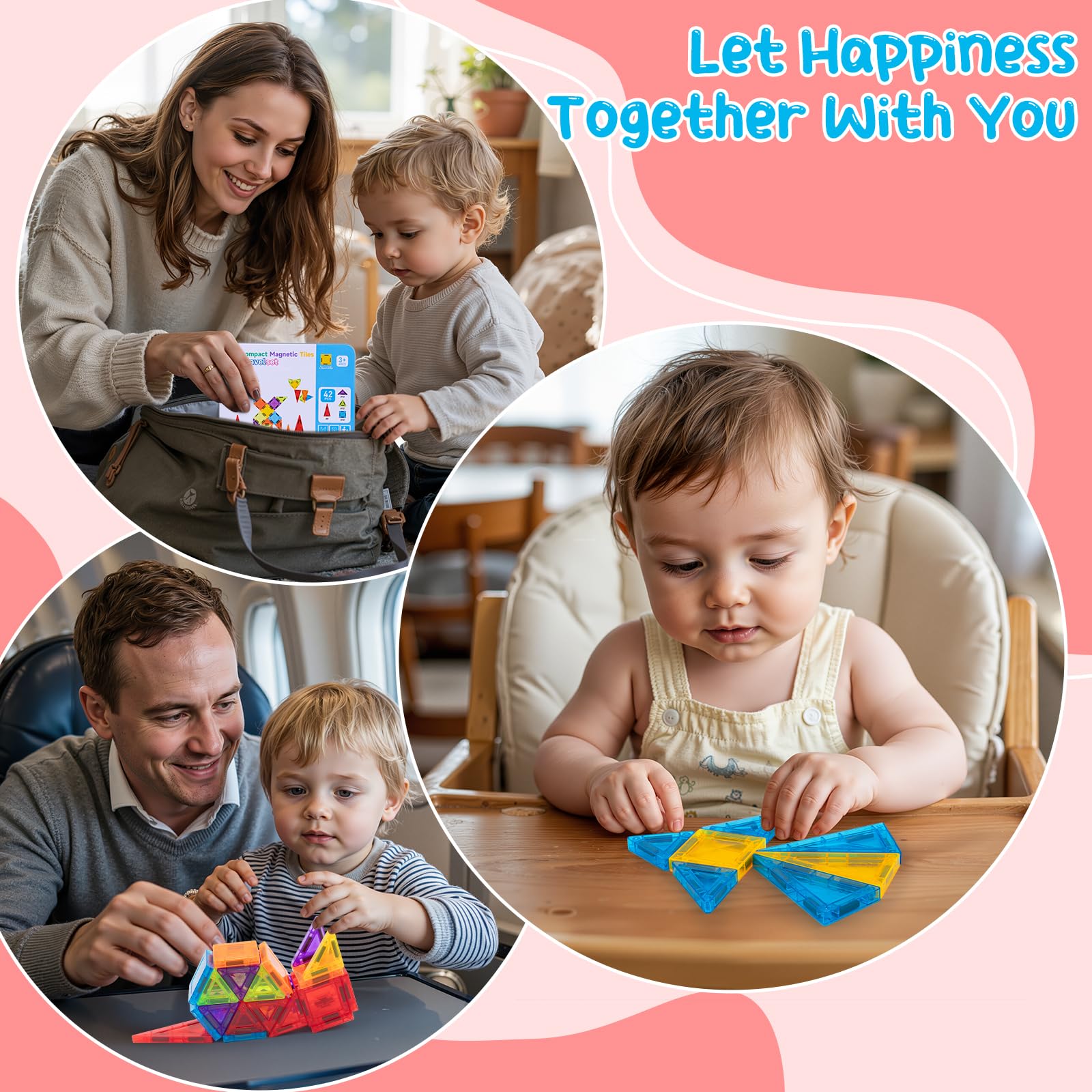 Foayex magnetic building tiles click together for creative play.
