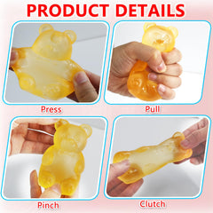 FOCone gummy bear stress toy in red, versatile squishy for play and relaxation during tasks.