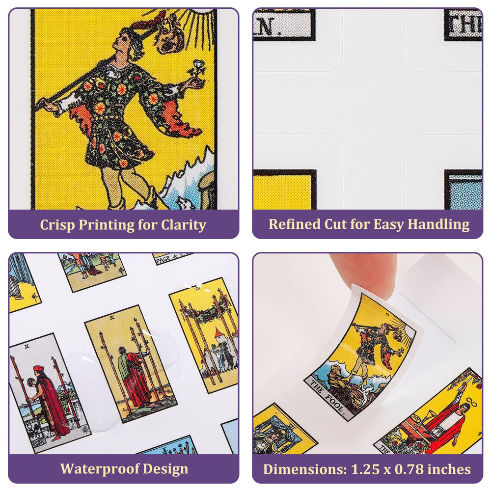 Fofeadm eight reference sheets shown to support beginner tarot learning